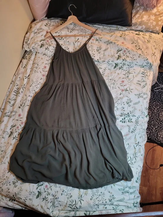 George Olive Green Tiered Maxi Dress - Picture 8 of 8